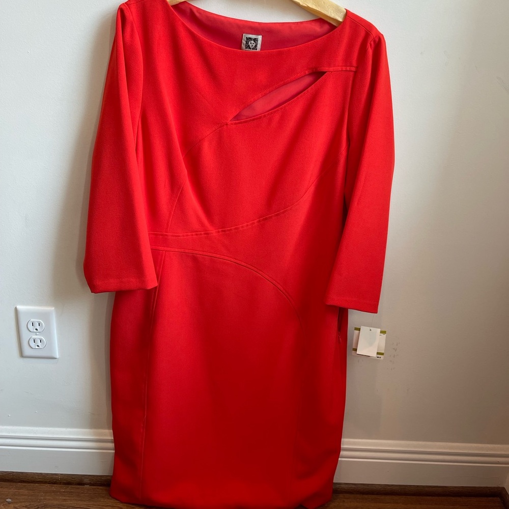 Anne Klein 1/2 Sleeve Midi Dress
